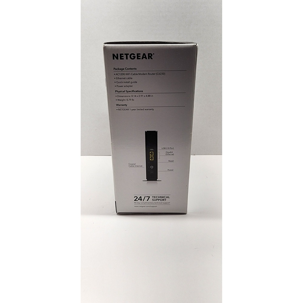 Netgear AC1200 WiFi Cable Modem Router DOCSIS 3.0 C6230 Dual Band Gigabit - Picture 2 of 5